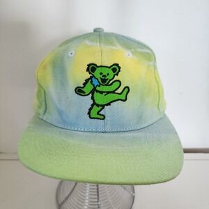 Vintage Grateful Dead Bear Hat By Otto Dancing Bear Green Blue Snapback